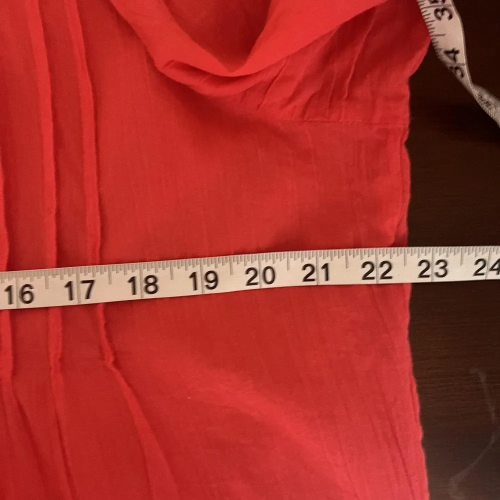 Lauren Ralph Lauren Dress Womens L Red Solid V Neck 3/4 Sleeve Shift Tunic Short - Picture 4 of 5
